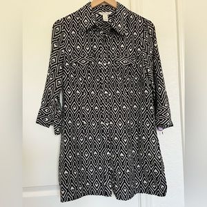 Silk /Cotton Tunic by WhiteHouseBlackMarket | black & white | M